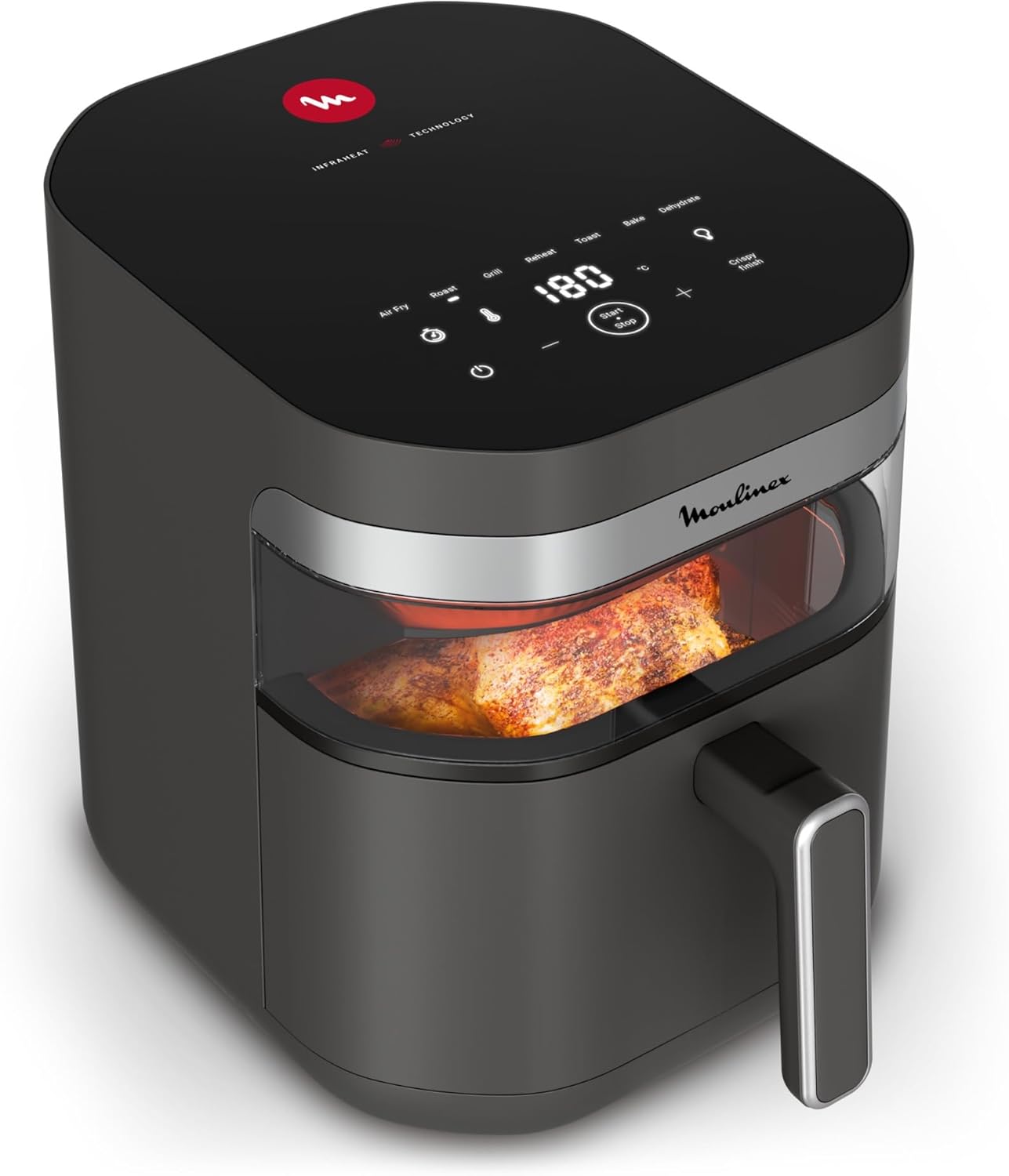Easy Fry Infrared 7L, Air fryer, Technologie infrarouge Exclusive, Plus rapide, Plus homogène, Grande capacité, EZ832HF0, Gris Foncé