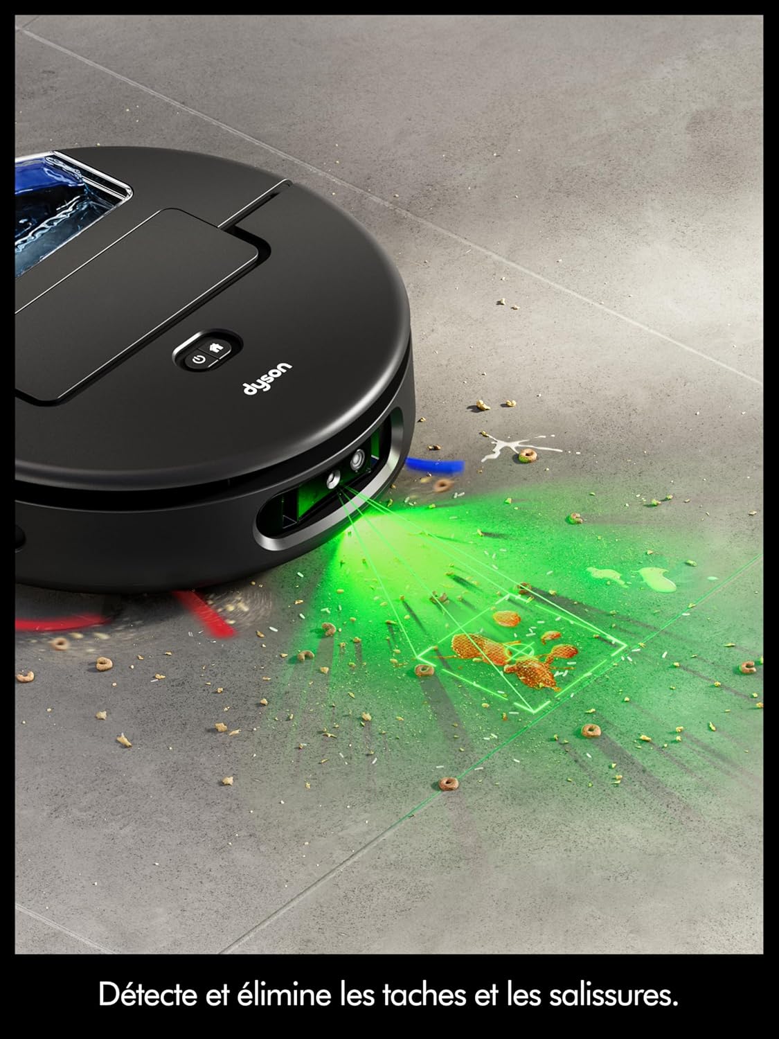 Spot+Scrub™ AI, aspirateur robot laveur sec et humide, rouleau humide auto-nettoyant, 4× puissance d’aspiration sur tapis, vidage automatique, élimination des taches par IA (Noir/Bleu)