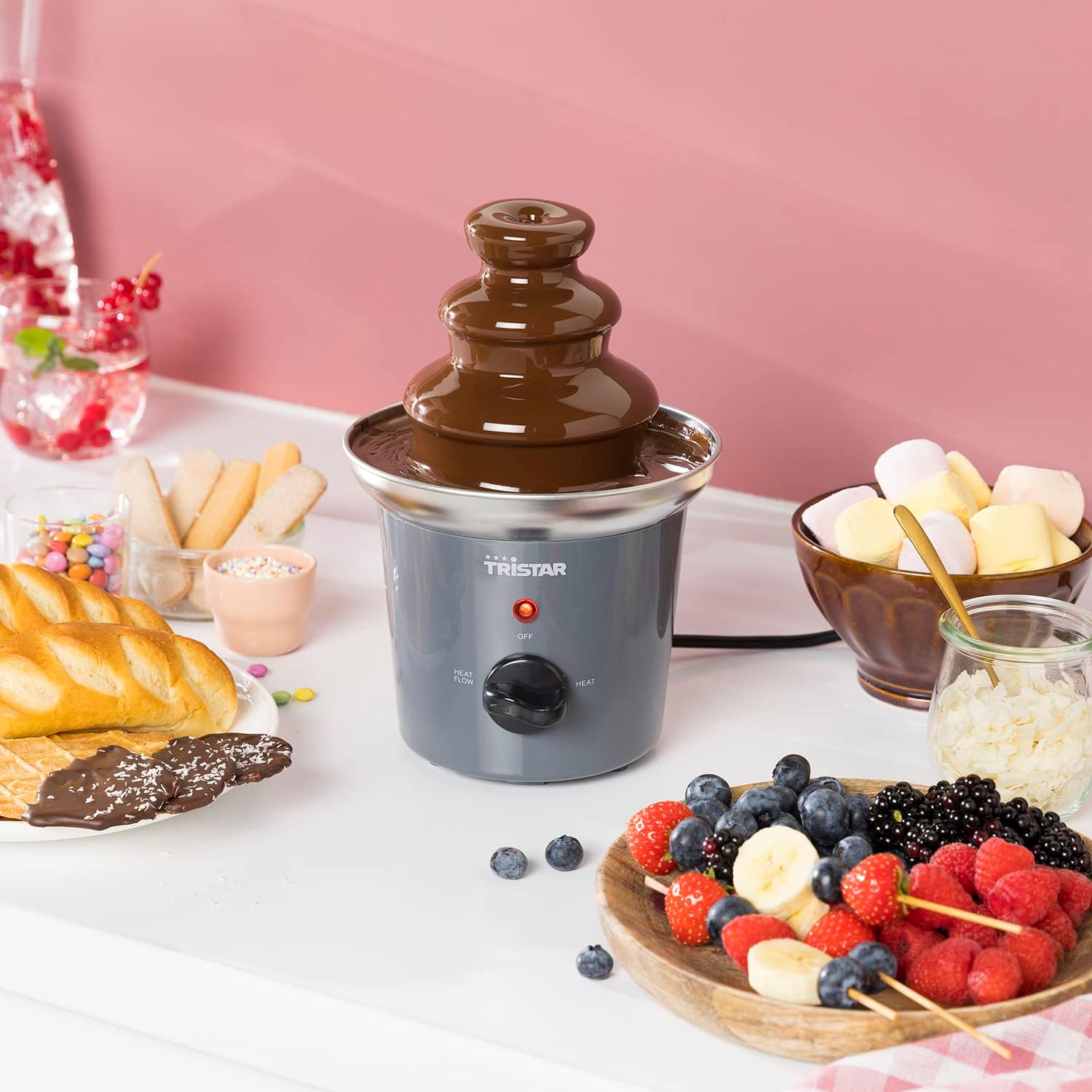 Fontaines à Chocolat, Gris, 15 x 15 x 24 Fontaine à chocolat