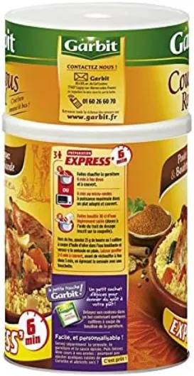 COUSCOUS ROYAL POULET MERGUEZ BOULETTES DE VIANDE - PLAT CUISINÉ 1,25KG, GARBIT, LOT DE 2