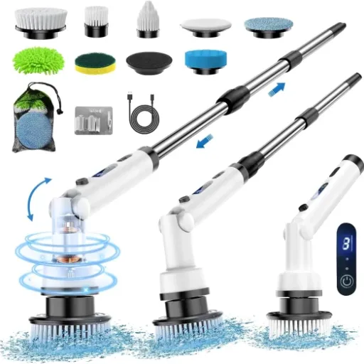 Test ETENTOUS Brosse Nettoyage Electrique Rotative : la brosse qui t'évite de frotter à quatre pattes dans la douche