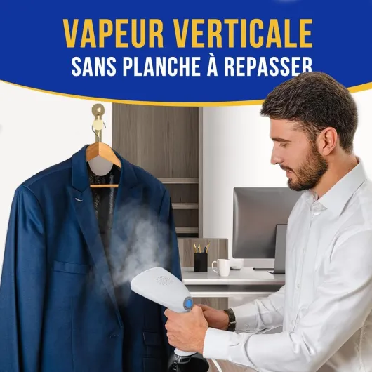 Rolipo Défroisseur Vapeur,1640W Fer à repasser portable haute puissance pour la maison, le bureau, le voyage, réservoir d'eau de grande capacité de 400ML, Voyage Vapeur Steamer,Blanc