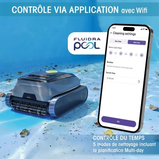 Freedom Lite WR000703 Robot de Piscine sans Fil avec Batterie au Lithium, Nettoyage du Sol, parois et Ligne d'eau, Double Filtration pour des Cycles jusqu'à 3 Heures par Charge noir/gris