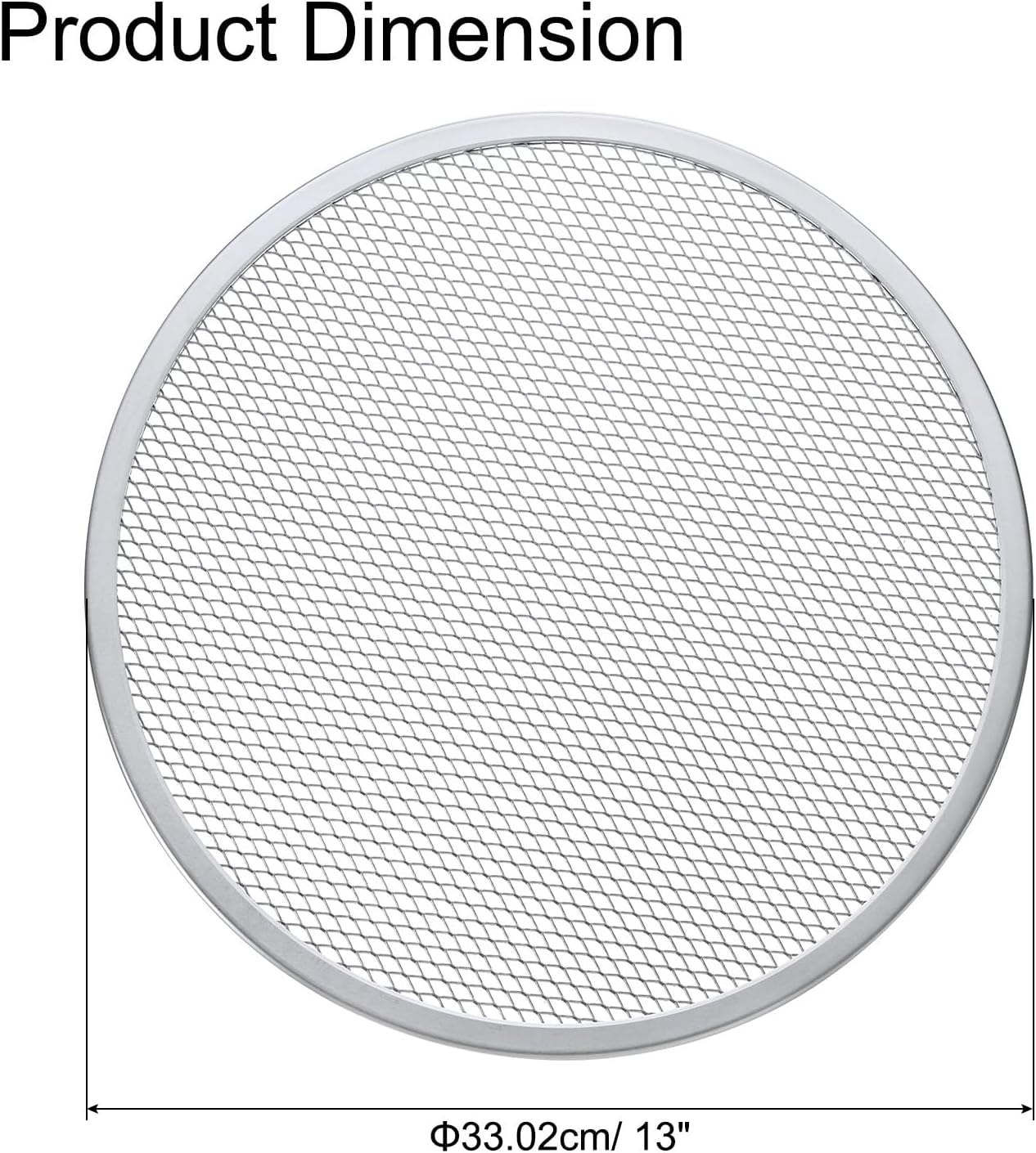 Grille À Pizza, 13" Grille À Pizza Ronde En Aluminium Professionnelle Avec Trous Sans Soudure Pour Cuisine Restaurant Fête À Pizza, Ton Argenté