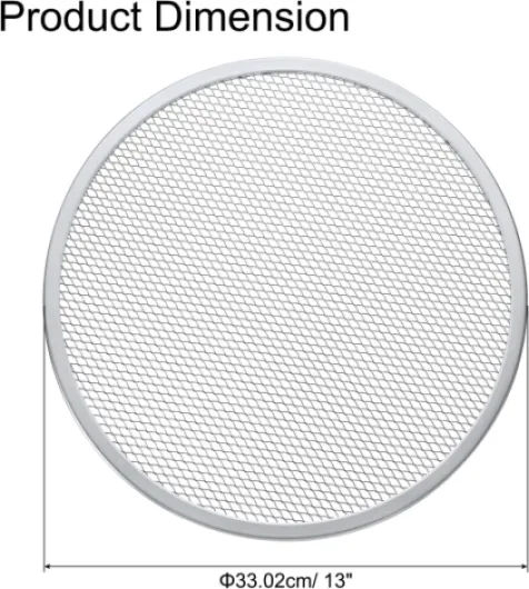 Grille À Pizza, 13" Grille À Pizza Ronde En Aluminium Professionnelle Avec Trous Sans Soudure Pour Cuisine Restaurant Fête À Pizza, Ton Argenté