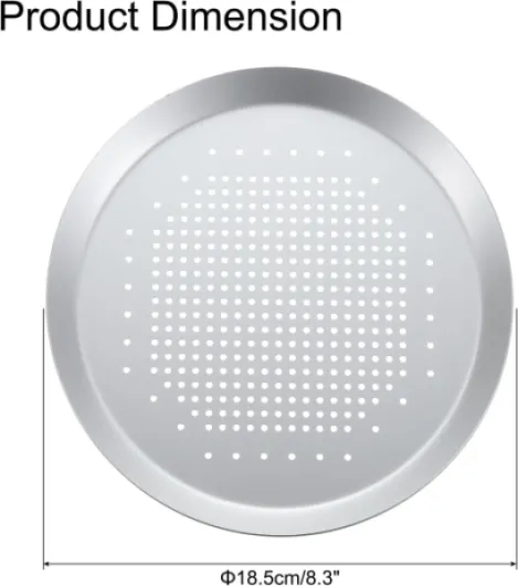 Grille À Pizza, 8.3" Grille À Pizza Ronde En Aluminium Professionnelle Avec Trou Pour Cuisine Restaurant Fête À Pizza, Ton Argenté