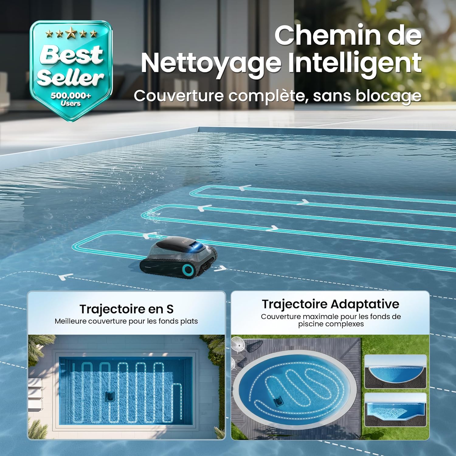 (2026 Upgrade) AIPER Scuba S1 Robot Piscine Nettoyage Sol, Parois & Ligne d’Eau, Autonomie de 240 Min, Filtration Ultra-Fine, Navigation Intelligente, Application & Mises à Jour OTA Gris