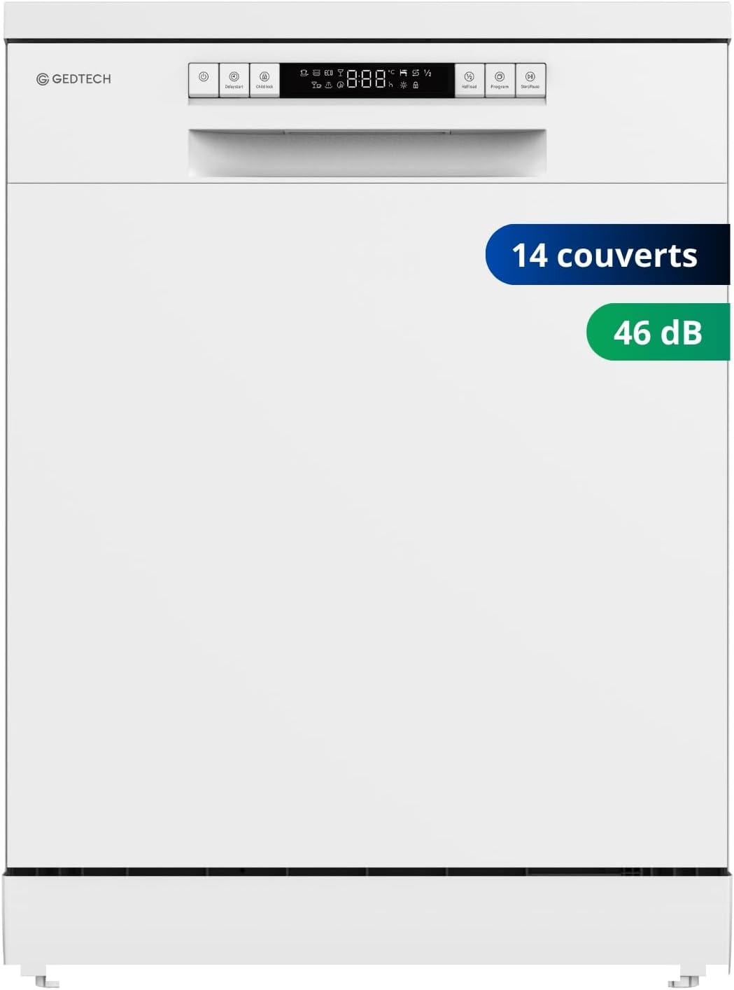 Lave-vaisselle posable blanc 14 couverts GLV1446WH - Départ différé - Eco - Rapide - 46 dB