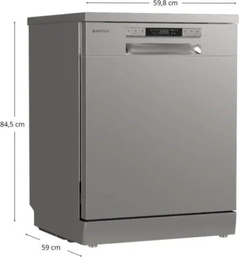 Lave-vaisselle posable noir 14 couverts GLV1446SL - Départ différé - Eco - Rapide - 46 dB (Argent)