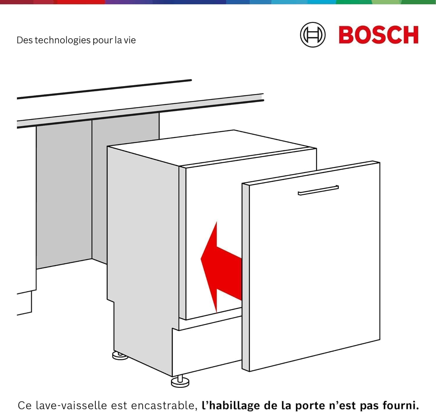 Bosch SBV4HVX14E, Série 4, Lave-vaisselle 60 cm, Grande Hauteur, Encastrable