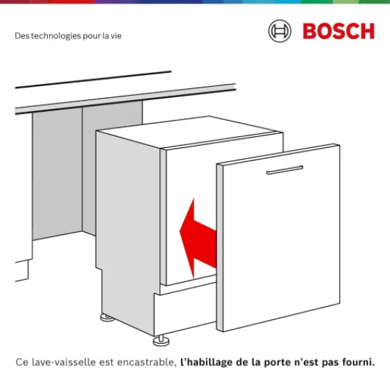 Bosch SBV4HVX14E, Série 4, Lave-vaisselle 60 cm, Grande Hauteur, Encastrable