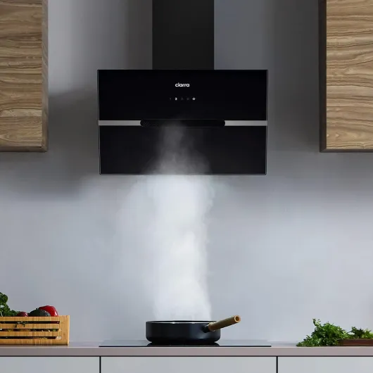 CBCB6736F Classe A+++ Hotte Aspirante Inclinée 60cm - 650m³/h - Commande Tactile & Wi-Fi - Fonction Boost - Design en Verre Élégant - Noir