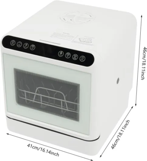 Lave-vaisselle de table à économie d'énergie, avec 4 programmes et séchage à air chaud, compact, de 6 l, pour 1 à 2 personnes, idéal pour les petites cuisines, les WG et les camping-cars, économique