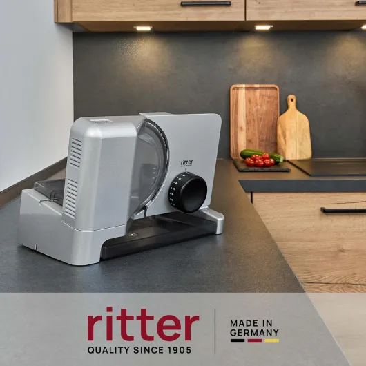 Ritter Trancheuse universelle E 16 Duo Plus, trancheuse électrique à moteur ECO, fabriquée en Allemagne Couleur Metal Argenté
