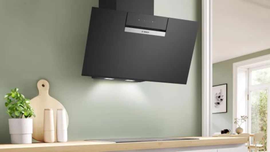 DWK87FN60, Hotte murale Série 4, 4 vitesses d'aspiration dont 1 intensive, 80cm, Noir avec finiton en verre Série 4 Noir - DWK87FN60