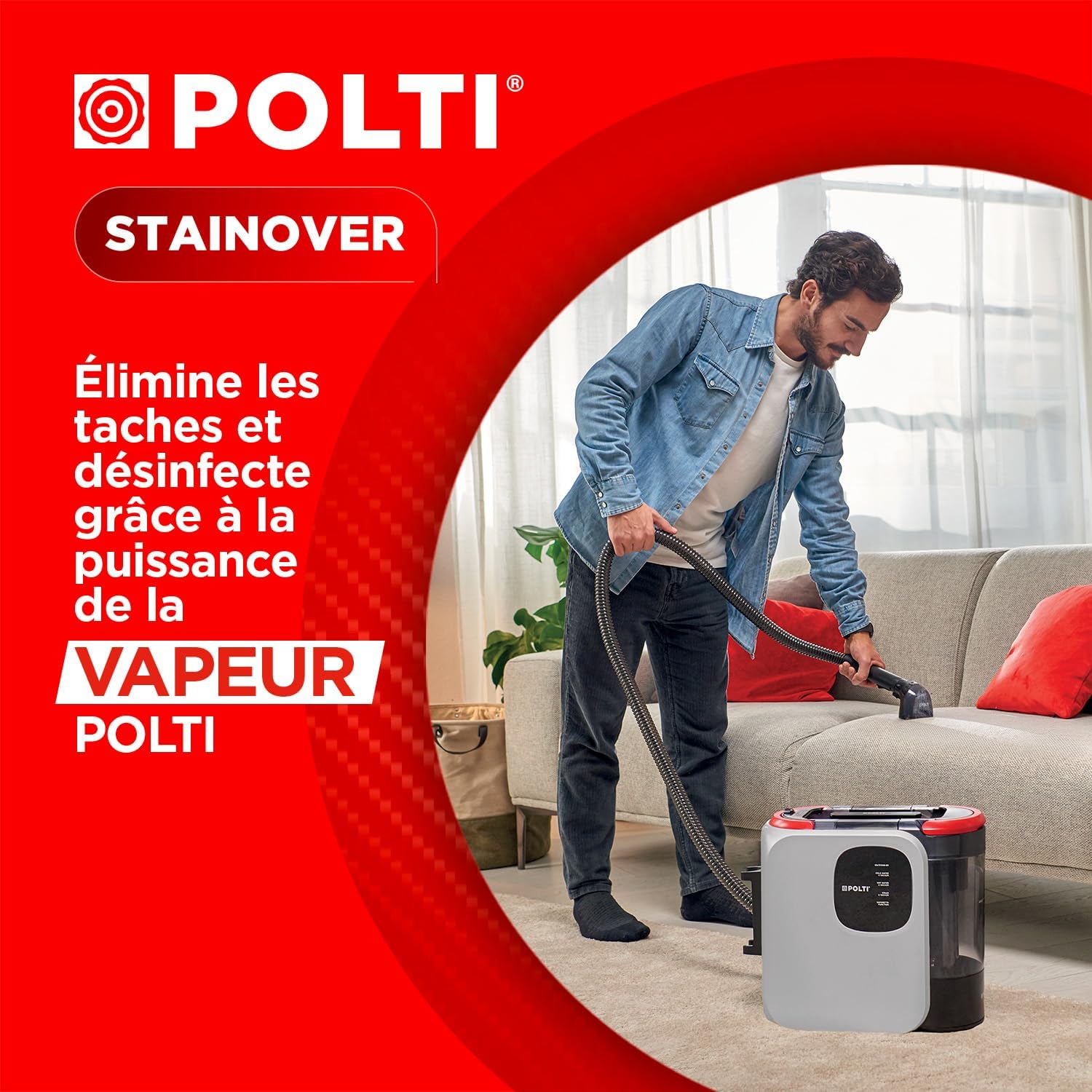 StainOver SC20, shampouineusevapeur 4 en 1 pour éliminer les taches, détacheur avec fonction vapeur, idéal pour les propriétaires d'animaux, 9 accessoires inclus, Gris Clair