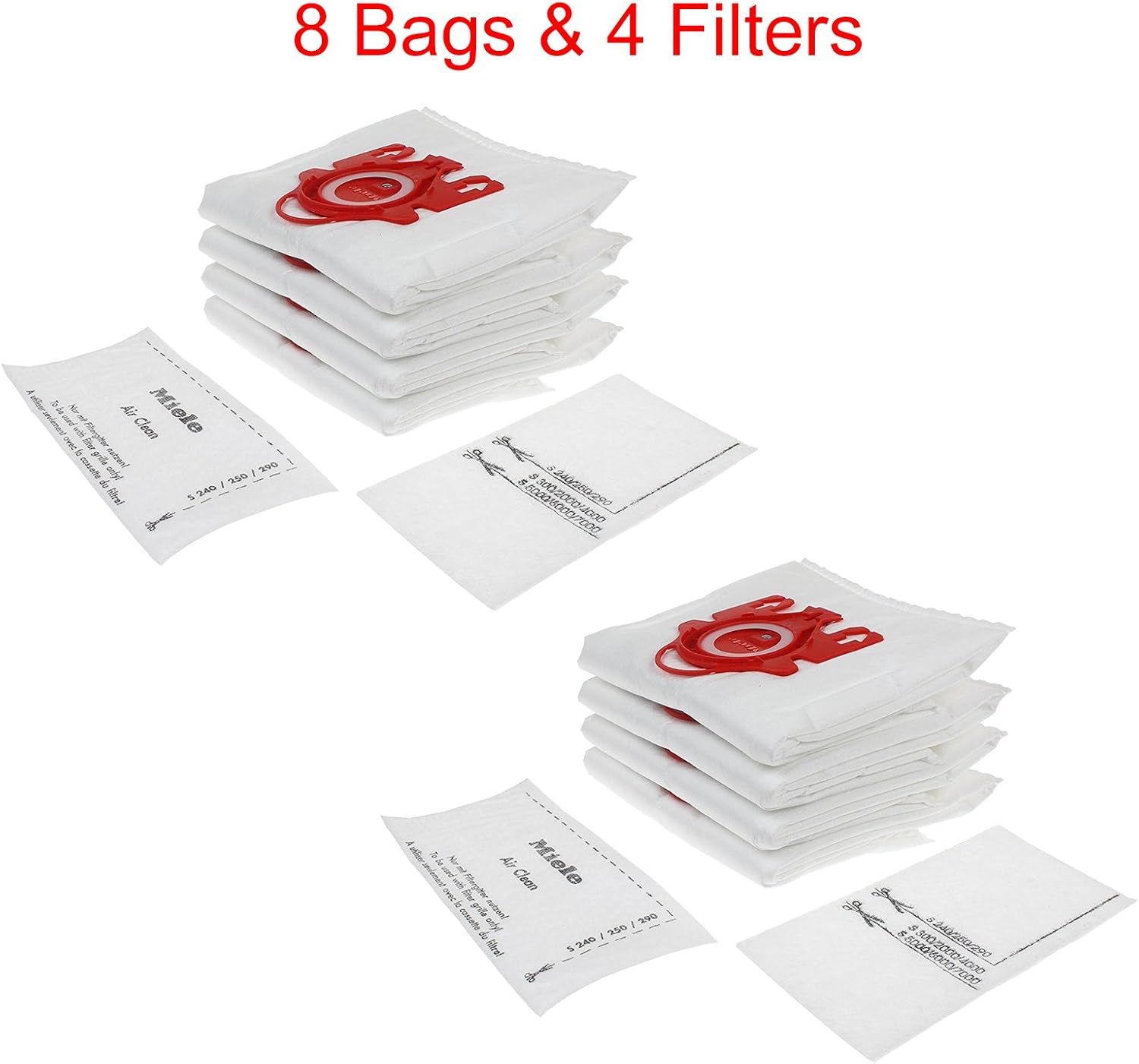 Miele HyClean 3D Efficiency Sac à poussière type FJM, 8 sacs et 4 filtres