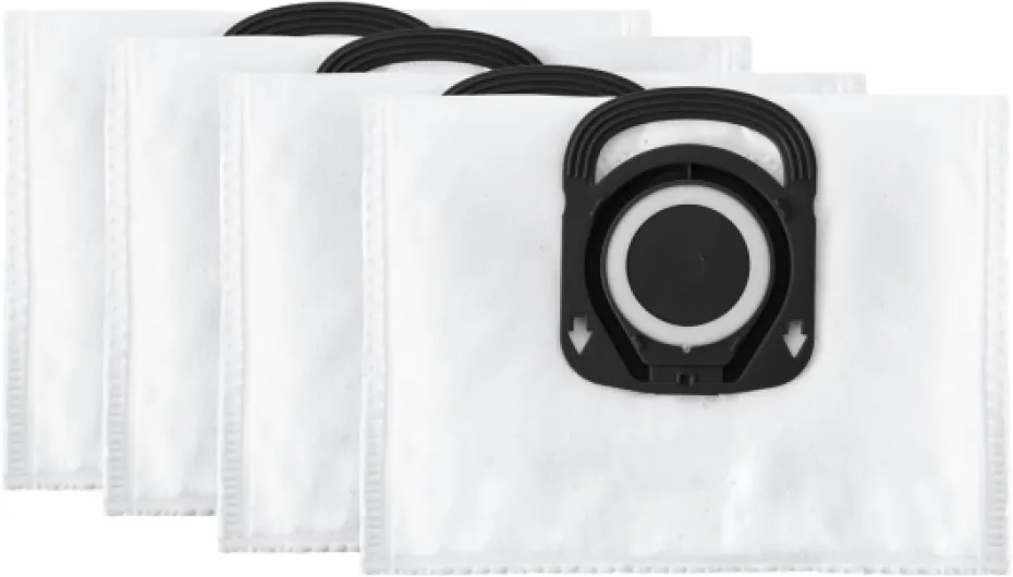 Lot de 4 sacs Hygiène+, Compatibles avec les aspirateurs traineau Compact Power, Power XXL, Silence Force, X-Trem Power ZR200520 Blanc Blanc 19.5 x 27.5 cm