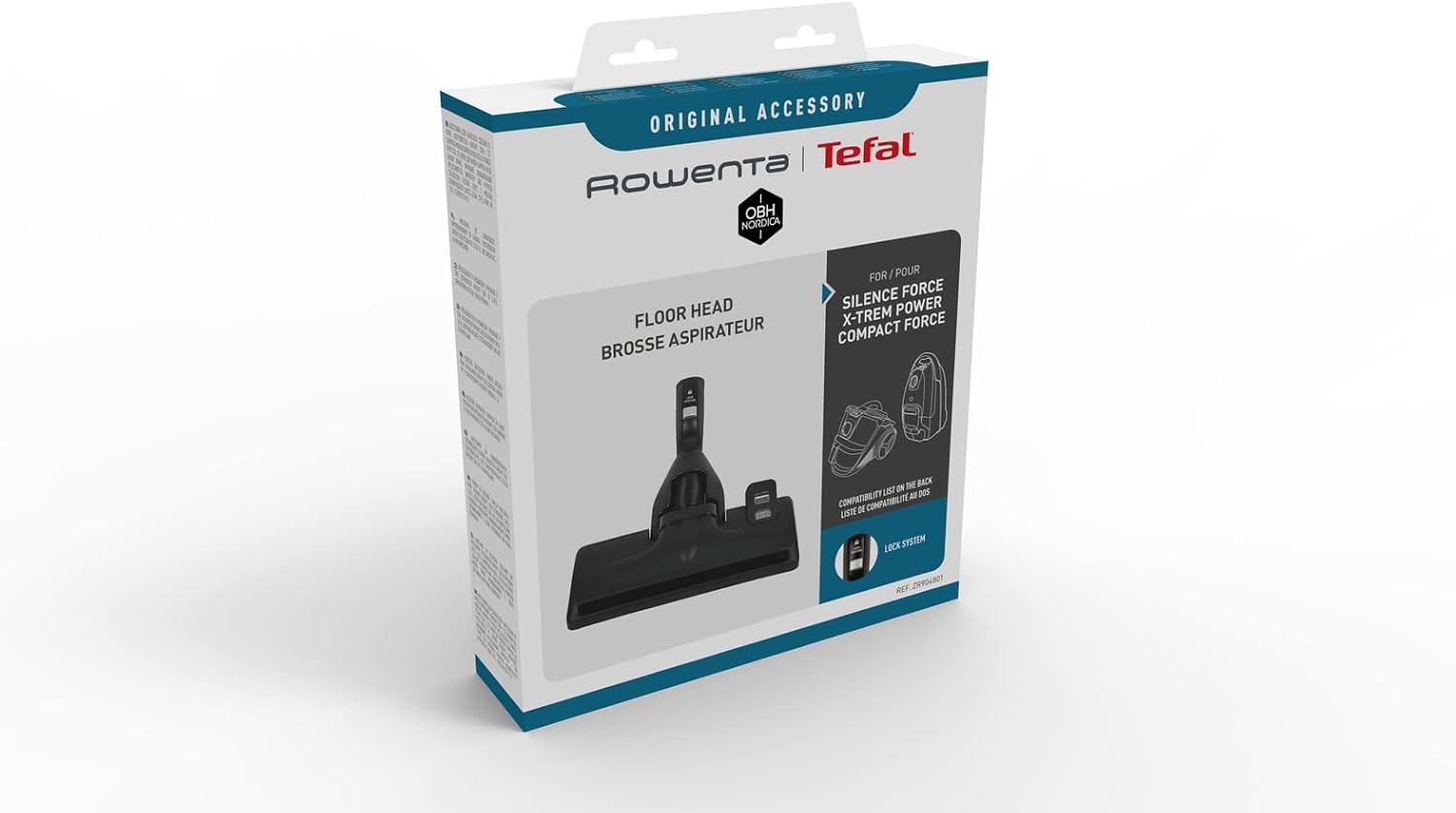 Brosse pour aspirateur traineau, Tête d’aspiration pour tous les sols, Sols durs, Carrelage, Moquette, Tapis ZR904801, Noir