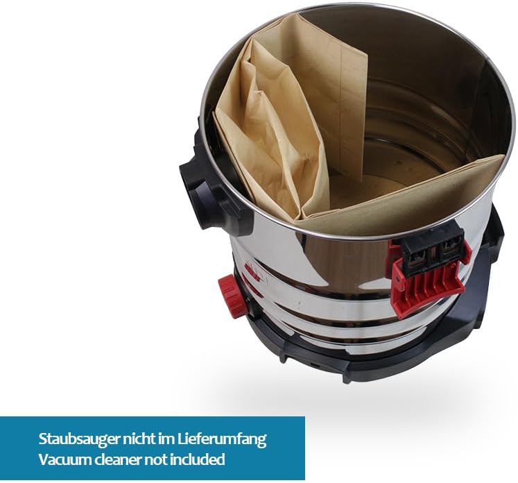 MisterVac - 10 sacs d'aspirateur compatibles avec Parkside PWS 20 F5,500208 2504