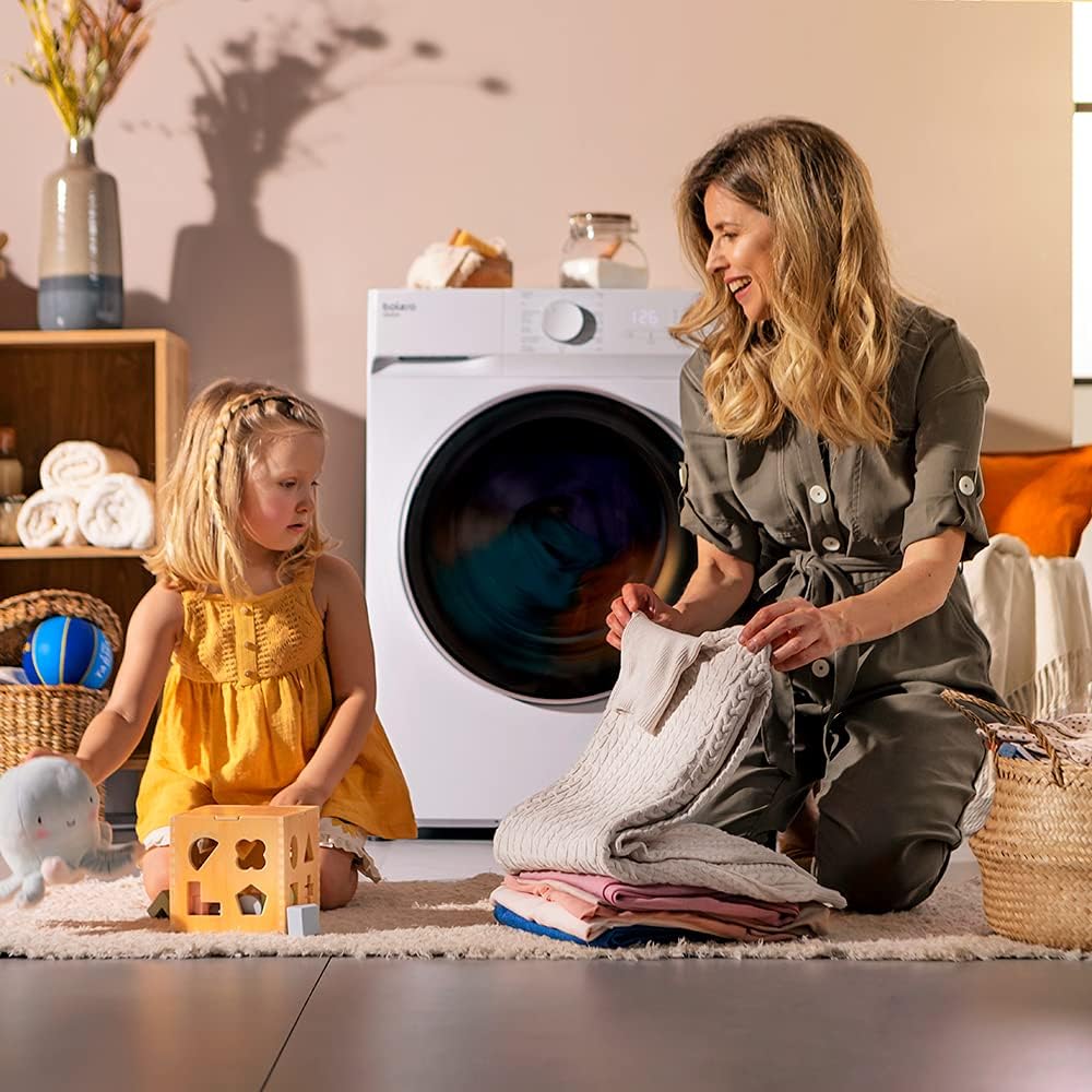 Laveuse Sécheuse 10 Kg + 7 Kg De Séchage Front Load Bolero Wash&Dry 10700 Inverter, 1500 Tr/Min, 1900 W, Moteur Inverter Plus, 15 Programmes, Hygienepro, Delaystart 10 kg + 7 kg Orchidée Blanche
