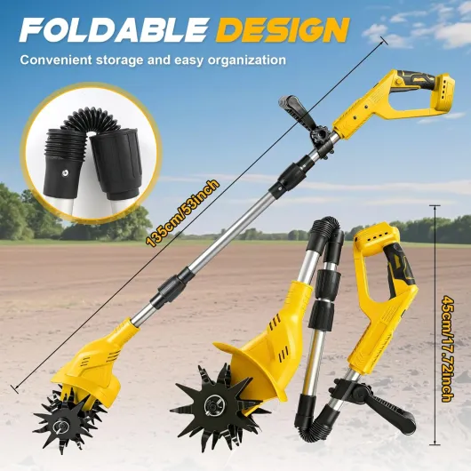 Motobineuse sans Fil Compatible Batterie Dewalt 20V, Motobineuse électrique 500W, Profondeur 20cm, Largeur 16cm, 360RPM sans balais Pliable, sans Batterie