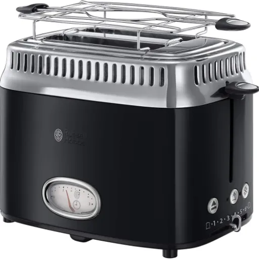 Test Russell Hobbs Grille Pain Rétro Noir 21681-56 : le toaster qui mise surtout sur le look