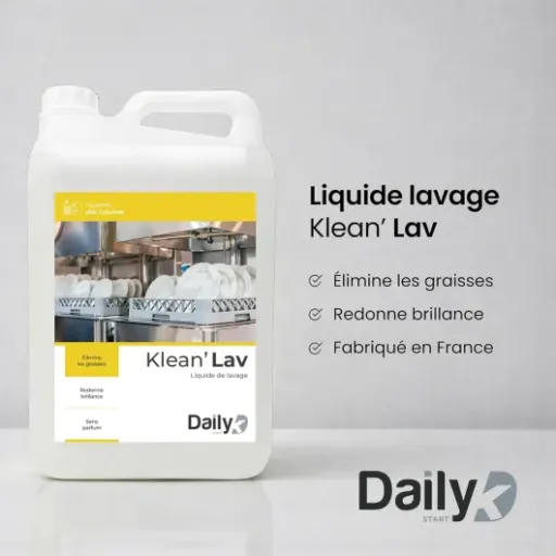Test Liquide Lave-Vaisselle 5L KLEAN’LAV : le bidon sans parfum qui fait le job pour un usage intensif