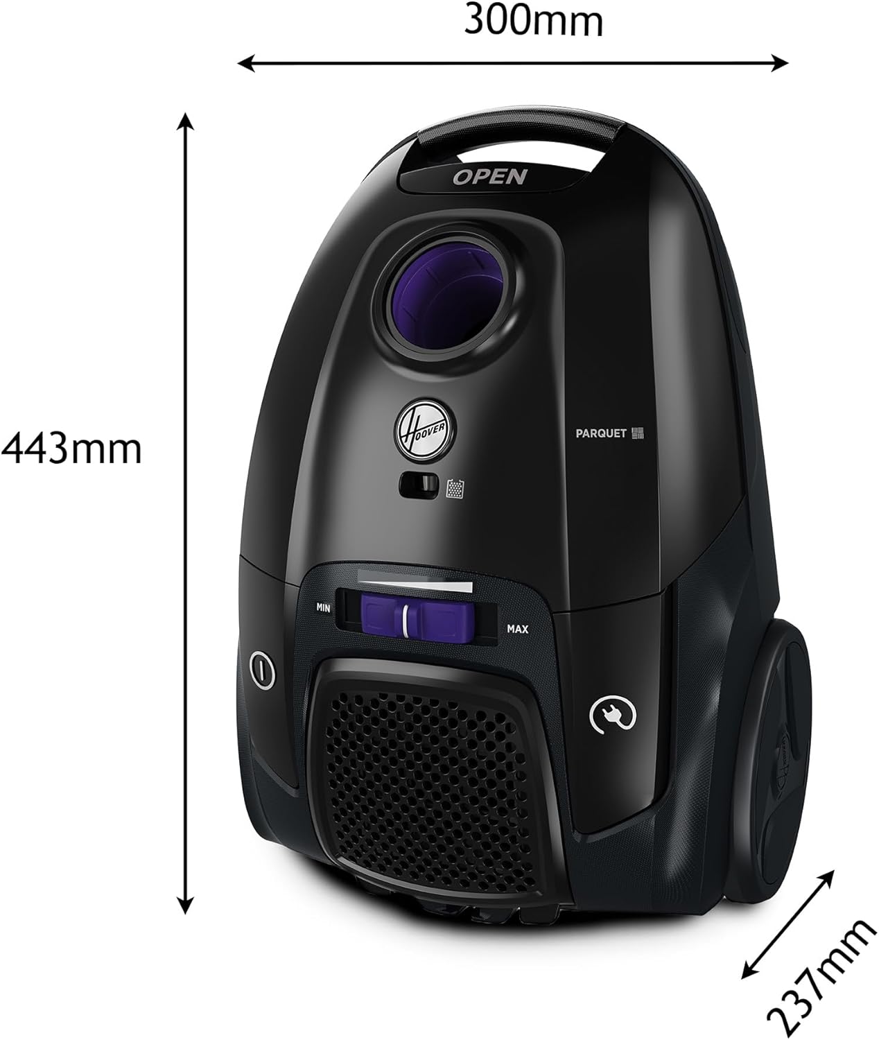 Telios Extra Lite Aspirateur Traineau avec Sac Compact Silencieux 69dBA, Puissant 700W, Capacité 3,5L, 2 Brosses Sols Durs-Tapis & Spéciale Parquet, Filtre EPA12 Lavable, Accessoires, TXLZ72HM Noir/Pourpre