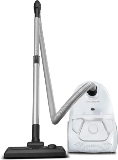 Compact Power Aspirateur avec sac, Moteur basse consommation de 900W max, Compact, Haute filtration, 3L RO3967EA, Blanc