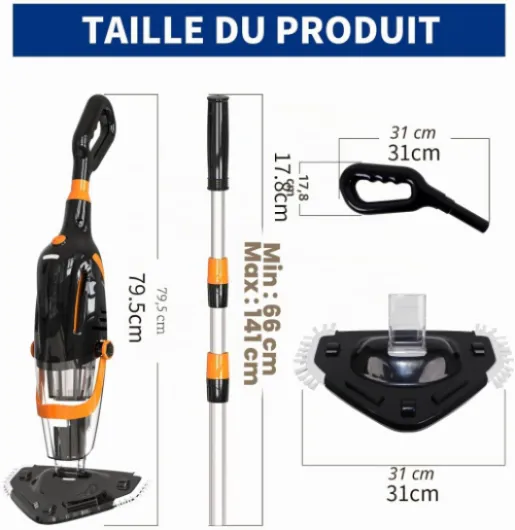 2026 Aspirateur de Piscine à Batterie Rechargeable, Aspirateur à Main sans Fil, 60 Minutes d'Autonomie Nettoyeur Électrique pour Piscine, Jacuzzi, Spa, Noir