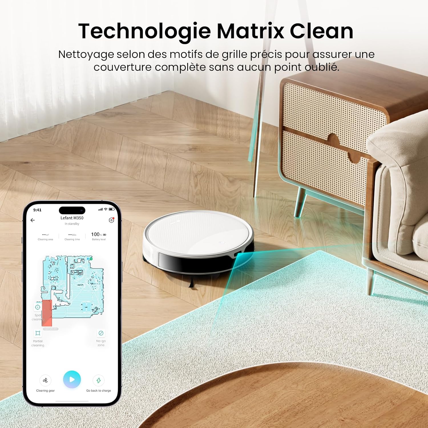 M350 Robot Aspirateur Laveur avec Station, 3 en 1, 6000Pa, Vidange Automatique, Navigation Laser avec Cartographie, Zones Virtuelles, Idéal pour Les Sols,Tapis Poils d'animaux, WiFi/Alexa/App Blanc Nacré