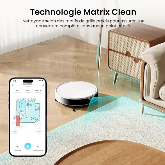 M350 Robot Aspirateur Laveur avec Station, 3 en 1, 6000Pa, Vidange Automatique, Navigation Laser avec Cartographie, Zones Virtuelles, Idéal pour Les Sols,Tapis Poils d'animaux, WiFi/Alexa/App Blanc Nacré
