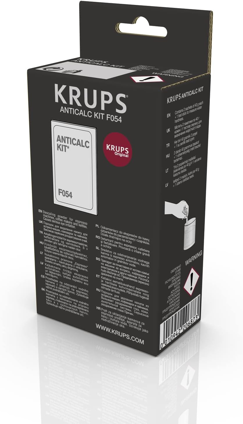 2 Sachets Détartrant + Batonnet Testeur pour machines Nespresso, Dolce Gusto, Full Auto, Espresso, Bouilloires F054001B, blanc 80 g (Lot de 1)