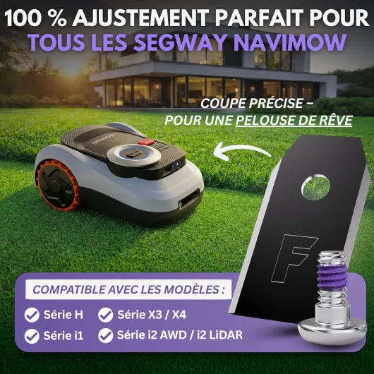 ® 36x Lame Robot Tondeuse en Carbone Vis incl - - Compatibles Avec Lame de Robot Tondeuse Segway Navimow - Lames de Tondeuses Adaptées au modèle Segway Navimow I105e et à nombreux autres modèles Segway Navimow 36x