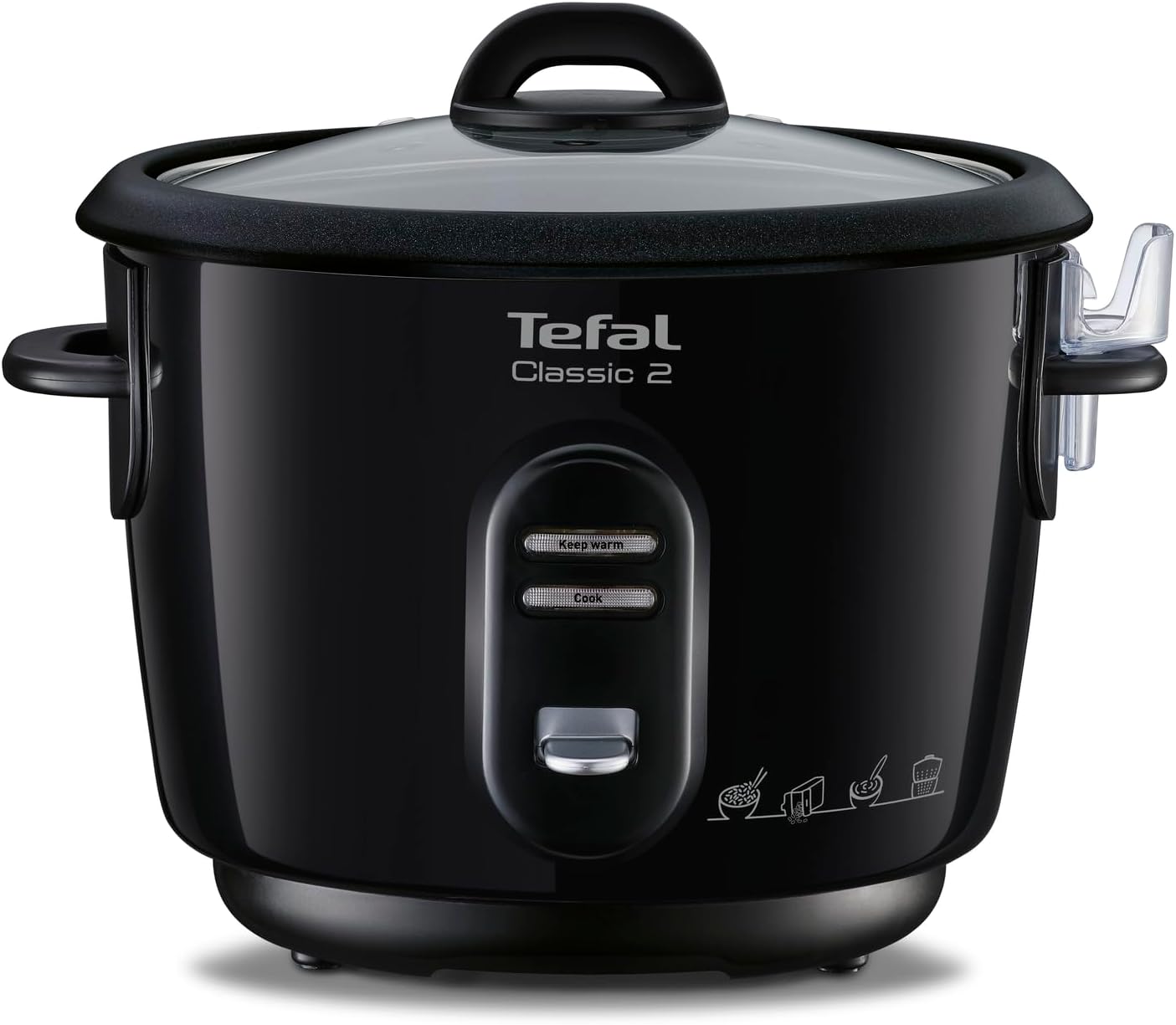 Classic 2 Cuiseur à riz automatique, Capacité 3 L, 900 g de riz, Cuiseur vapeur, Cuve antiadhésive, Maintien au chaud, Cuisson sans surveillance RK102811 3 litres