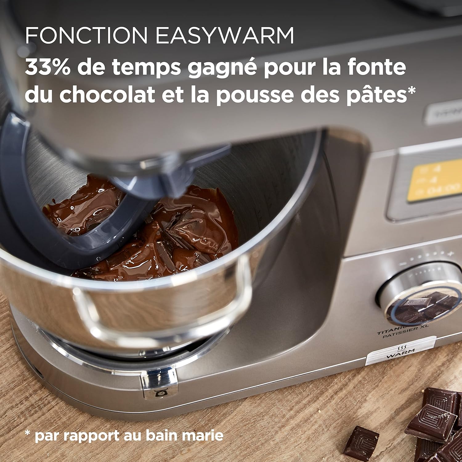 Titanium Chef Patissier XL KWL90.034SI, Robot Patissier Balance Intégrée, Batteur K, Pétrin, Fouet, Batteur Souple, Deux Bols, Couvercle Anti-Projections, 1400W, Acier, Argent Unique