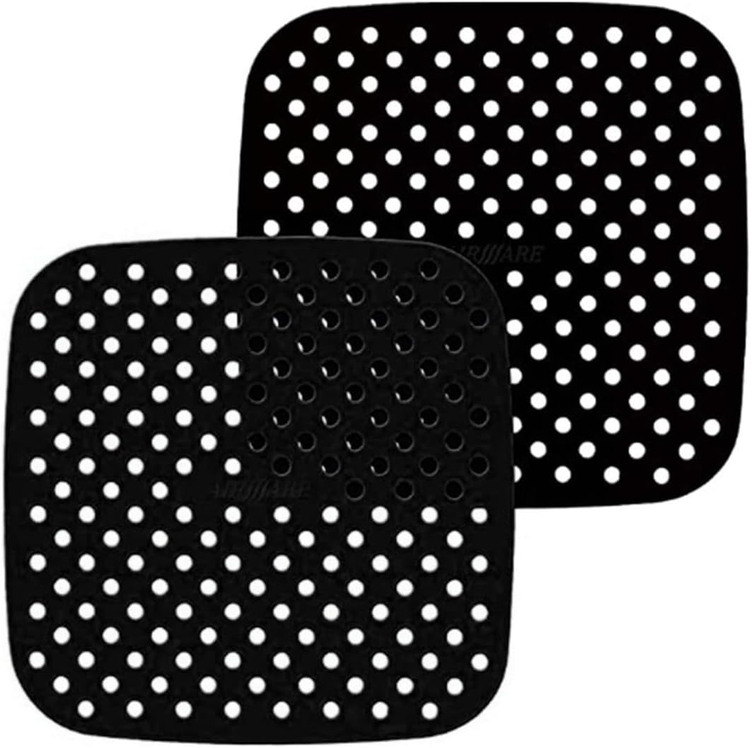 AEIOPRS 2 pcs Tapis pour friteuse en silicone pour friteuse à air réutilisable et antiadhésif Accessoires pour friteuse à air