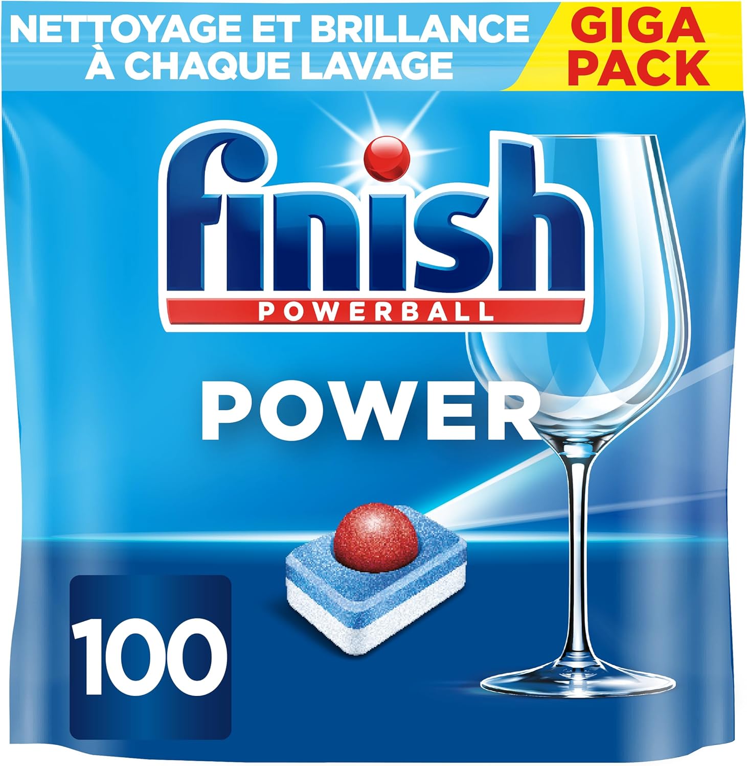 Pastilles Lave-Vaisselle Powerball Comprimé Sans parfum All in One Max - 100 Tablettes Lave-Vaisselle Unique Powerball Tout En 1 Max
