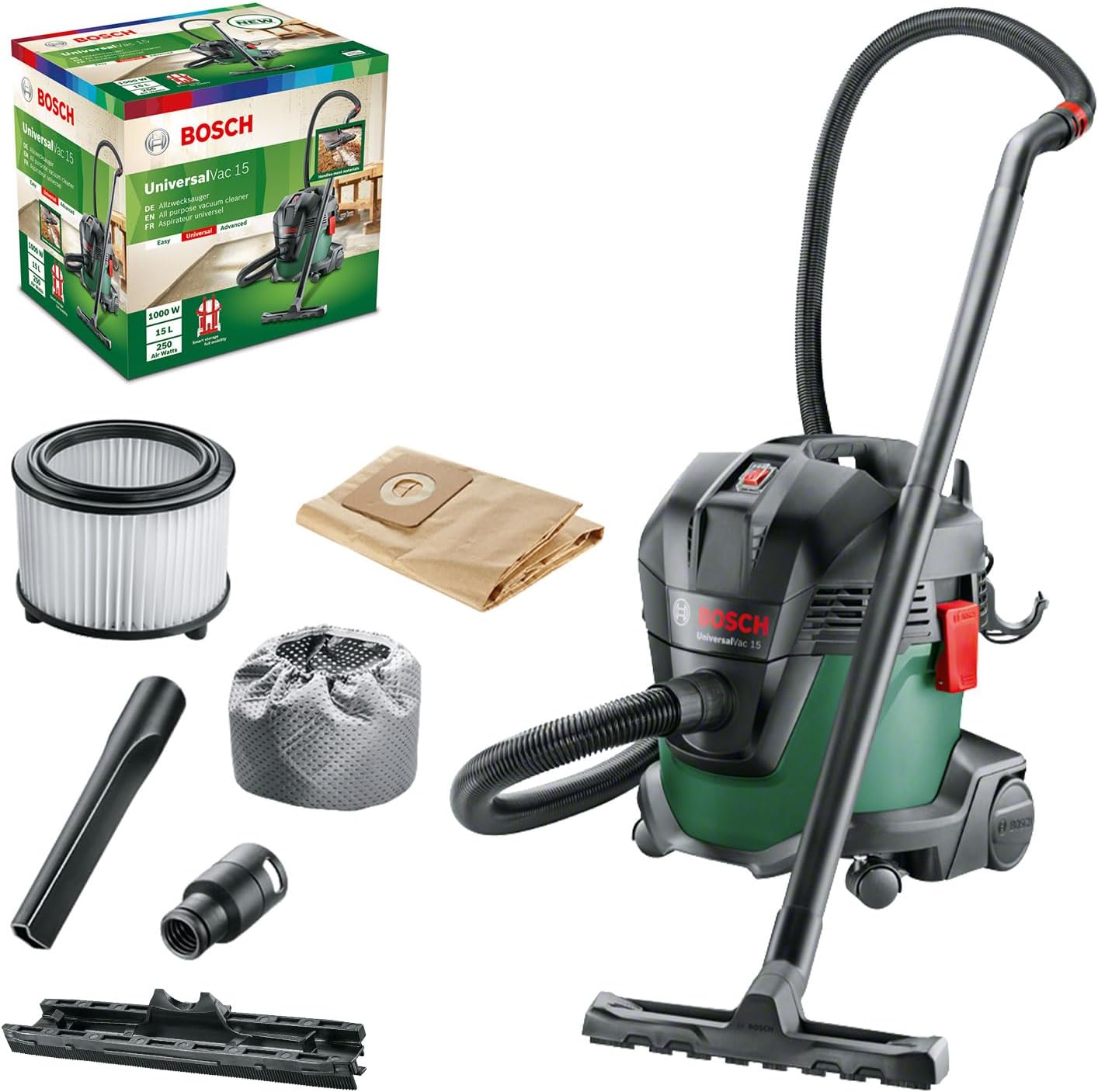 Home and Garden Aspirateur d'atelier Universalvac 15 (Livré avec Set d'accessoires)