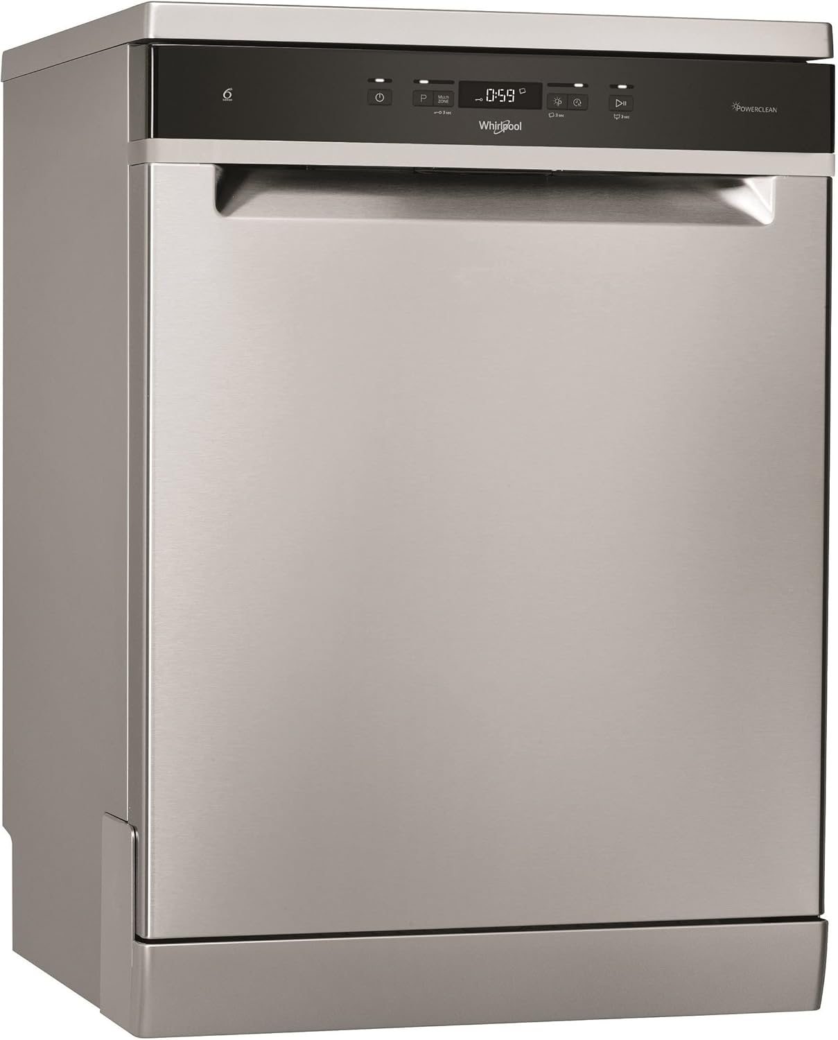 Whirlpool Lave vaisselle 60 cm WFC 3 C 42 PX, Autoportant, Acier inoxydable, Gris, Noir