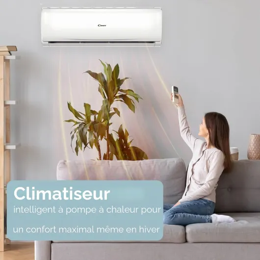 , Climatiseur Smart Linea Pura 9000 Btu, 19 dBA, pompe à chaleur air chaud, auto-nettoyage, contrôle distant 9000 Btu Monosplit