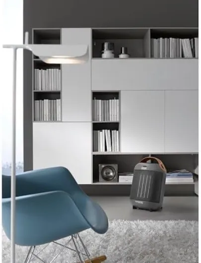 Radiateur céramique HFX30C18.AG - Chauffage mobile pour un apport de chaleur rapide et sélectif - 2 niveaux de puissance - Fonction antigel - Puissance 1 800 W, Gris (Anthracite)