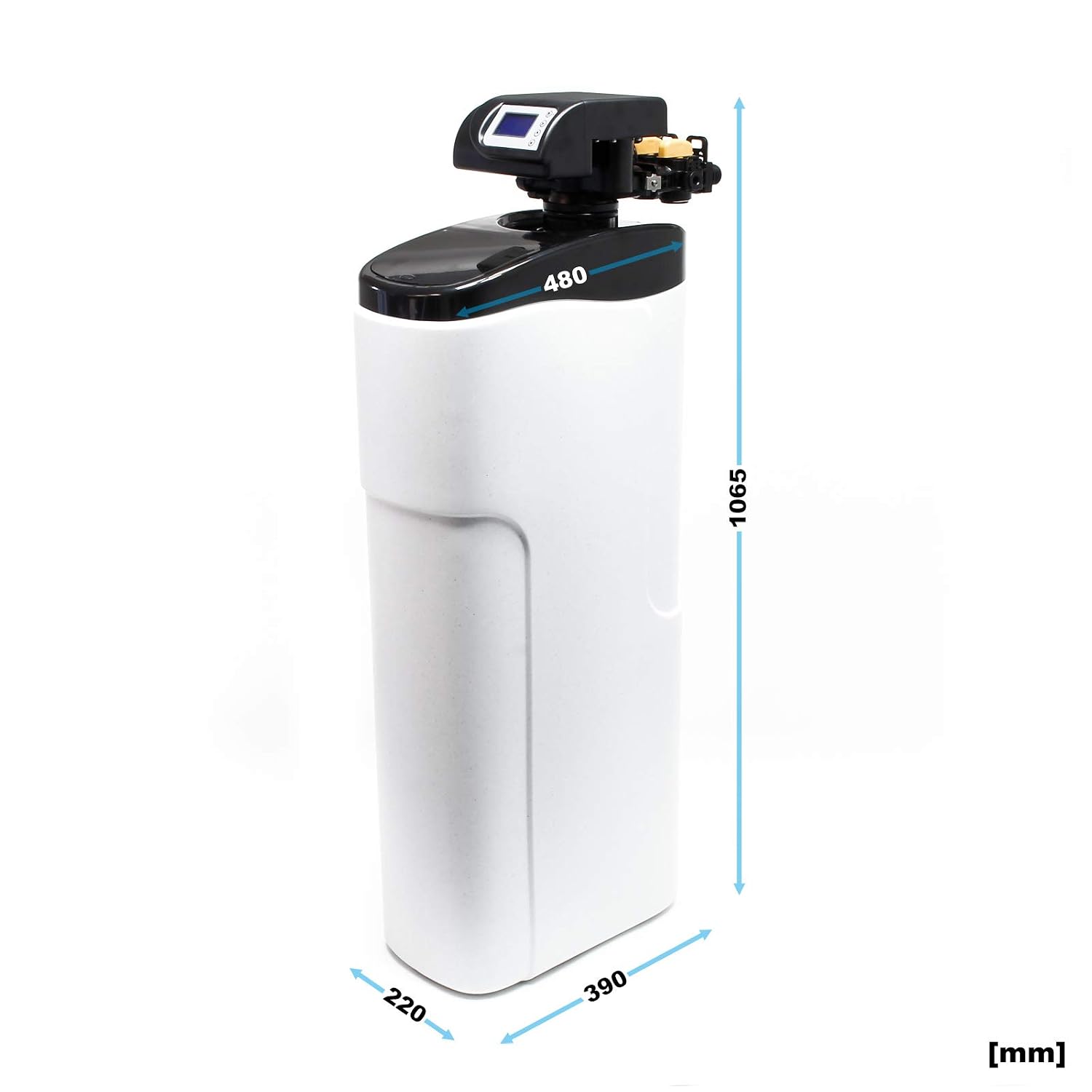NW-SOFT-D Adoucisseur d'eau – 1000 l/h – avec réservoir de saumure de 30 kg – appareil de détartrage pour adoucissement d’eau potable du robinet 1000 L/h, 30 L