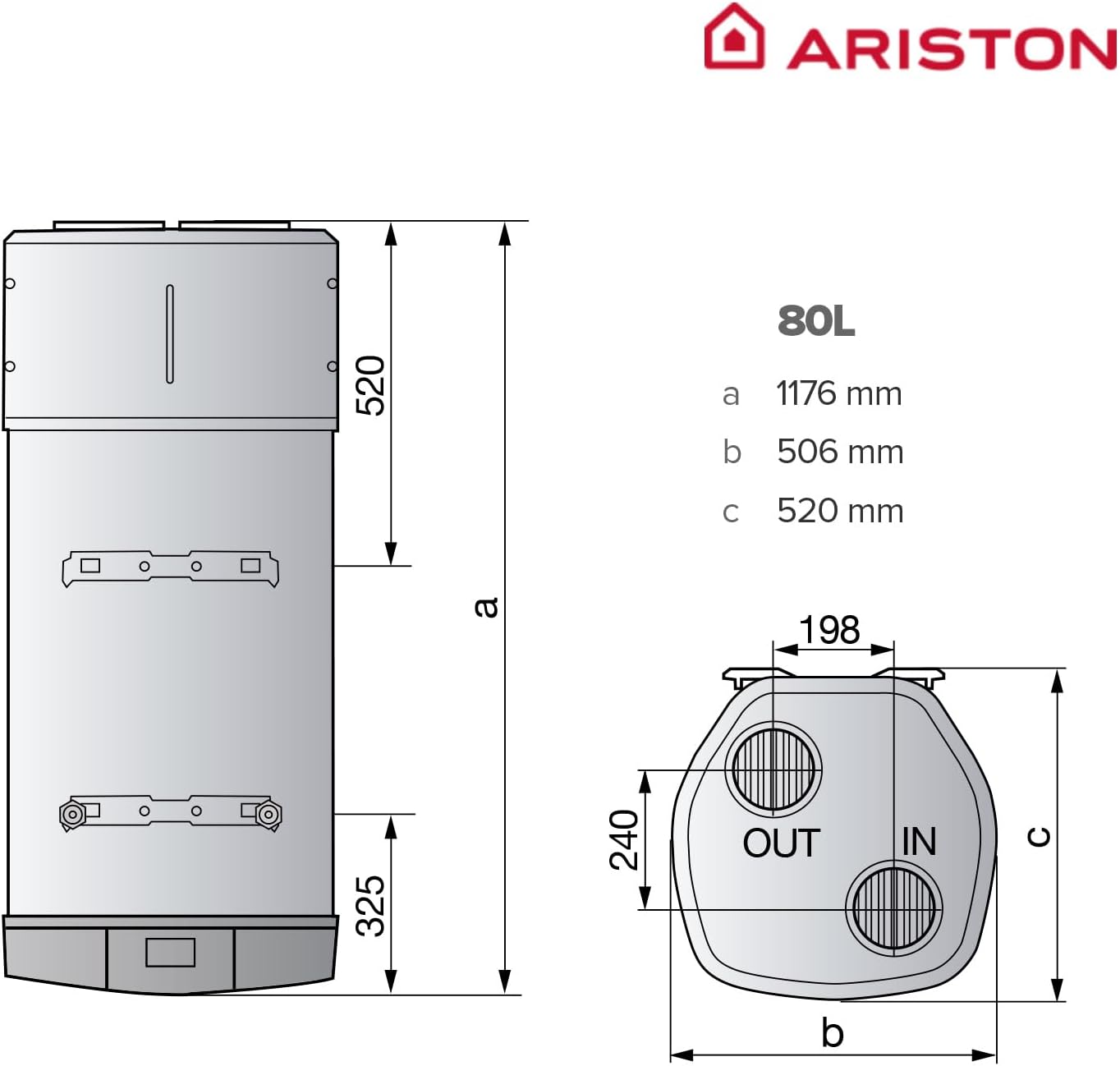 NUOS PLUS S2 WIFI 80L, Chauffe-Eau Thermodynamique Mural R290, 80% d'Économie d'Energie, Compatible Photovoltaïque, Silencieux 45 dB(A), COP 2.77, Conçu pour être installé en France 80 L
