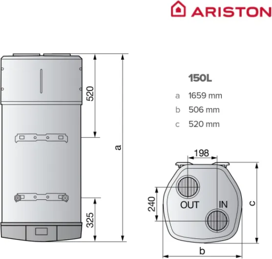 NUOS PLUS WIFI - Chauffe-eau Thermodynamique 150 litres - 80% d'Économies d'Énergie - Fonction photovoltaïque - Conçu et fabriqué pour être installé en France