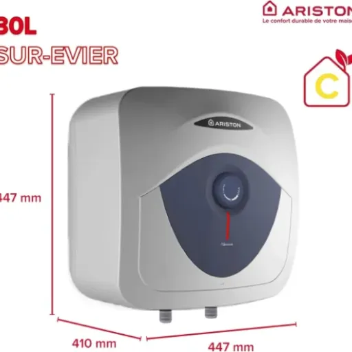Test Ariston Blu Evo RS 30L : le petit chauffe-eau qui fait le job pour un point d'eau isolé