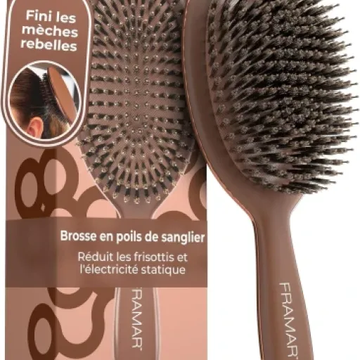 Test FRAMAR Brosse en Poils de Sanglier Souple : une brosse qui fait le job pour les cheveux fins (et pas que)