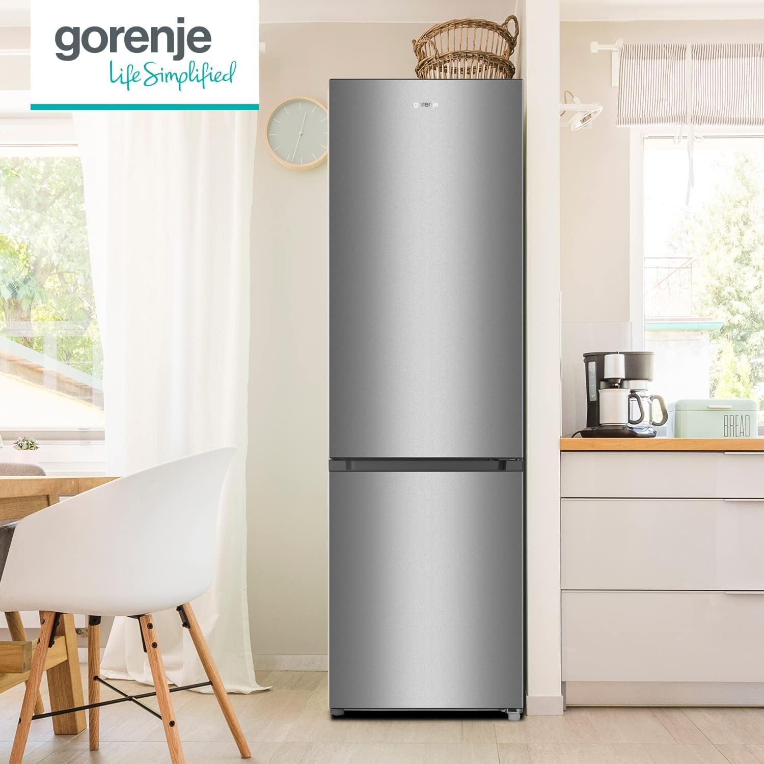 RK4182PS4 réfrigérateur-congélateur Autoportante 269 L E Argent E 180cm Argent
