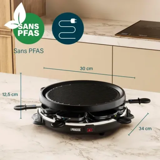 Test Princess Raclette 6 Grill Party : petite raclette en pierre qui fait le job pour les petites tablées